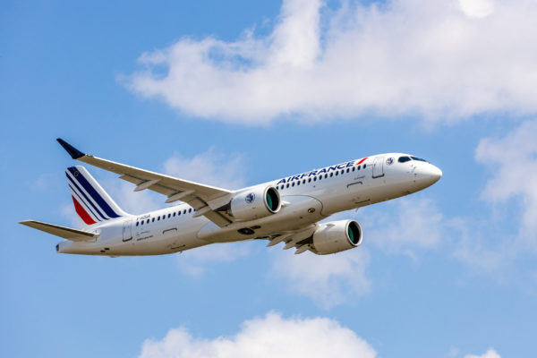 A220 Air France in flight