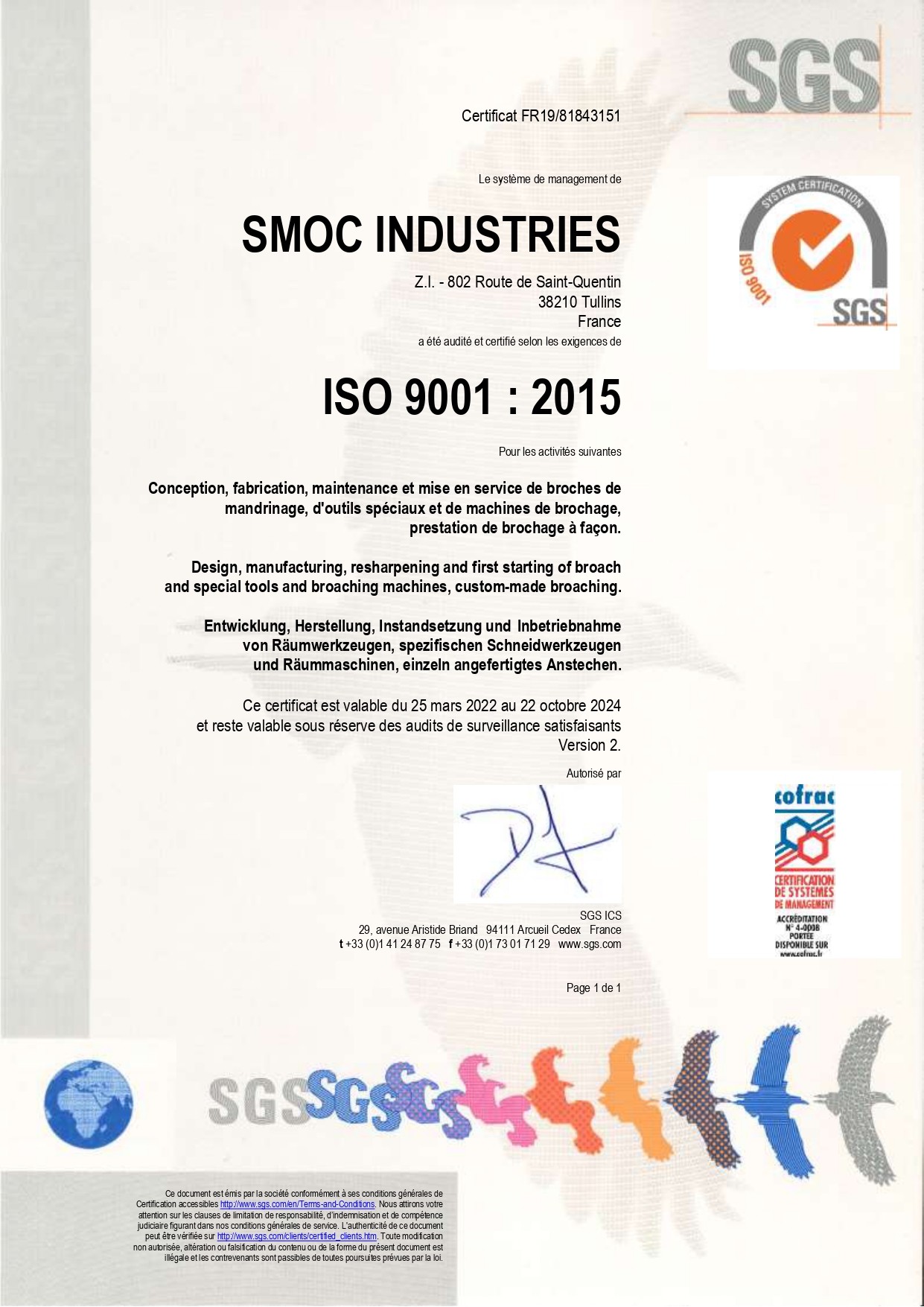 Certification ISO 9001